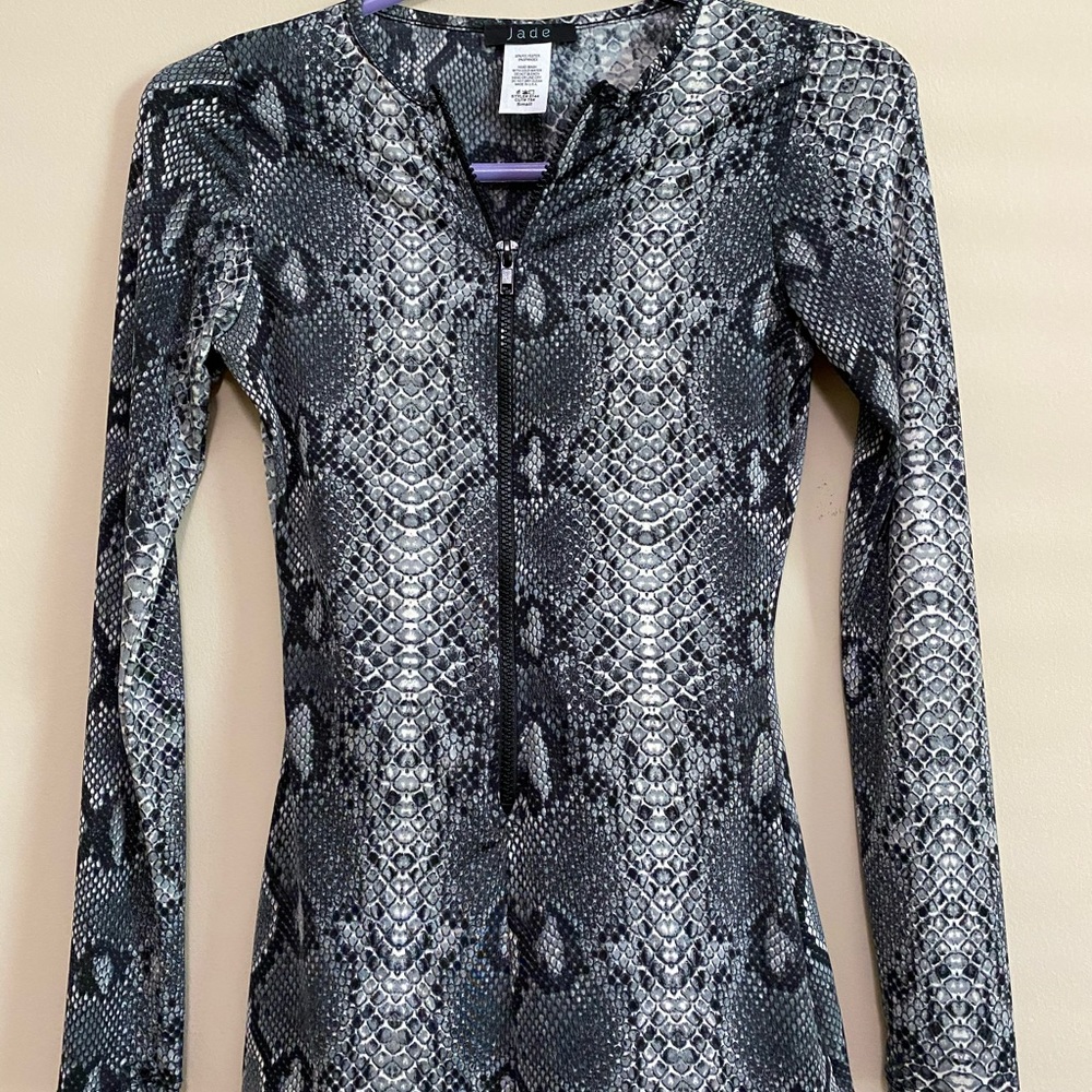 Snake Print Long Sleeve jumpsuit Romper